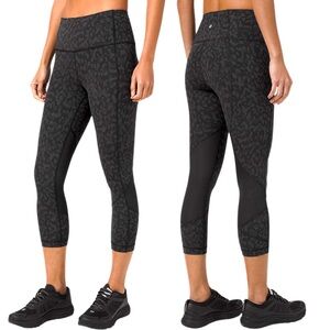 LULULEMON Pace‎ Rival Crop *22" Formation Camo Deep Coal Multi / Black